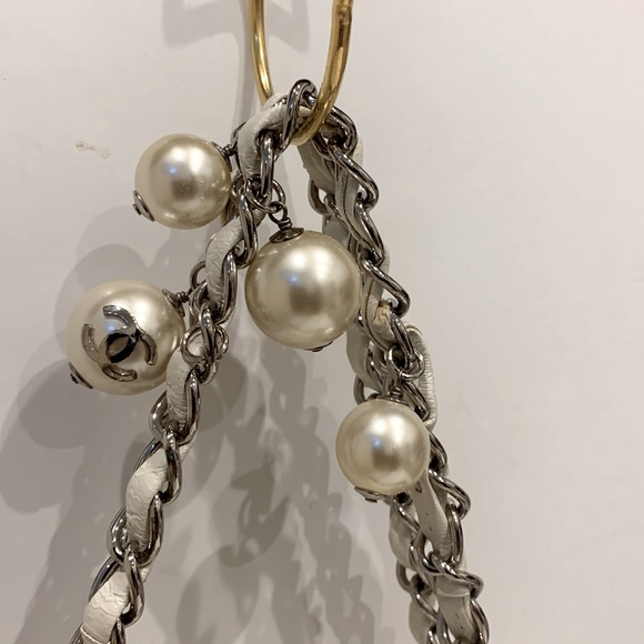 CHANEL 🤍RARE Ginza Double Flap 2.55 Ivory Tweed Boucle Rectangle Quilted Silver - Picture 15 of 16